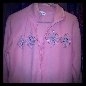Barbie Pink Fleece Jacket Snowflakes